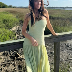 Alternative view of Celeste | Women’s Strapless Pleated Drop Waist Maxi Dress