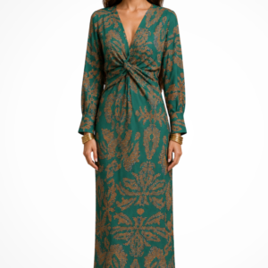 Alternative view of Valeriana | Women’s Elegant Printed Midi Dress With V-Neckline