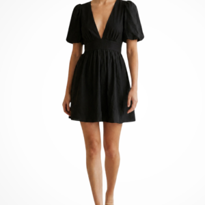 Alternative view of Violetta | Women’s Short Puff Sleeve Mini Dress With Flared Skirt