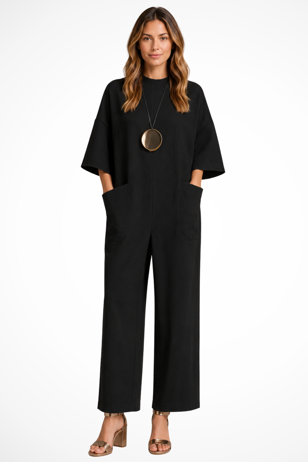 Catalina | Women’s Oversized Short Sleeve Wide Leg Jumpsuit - Image 2