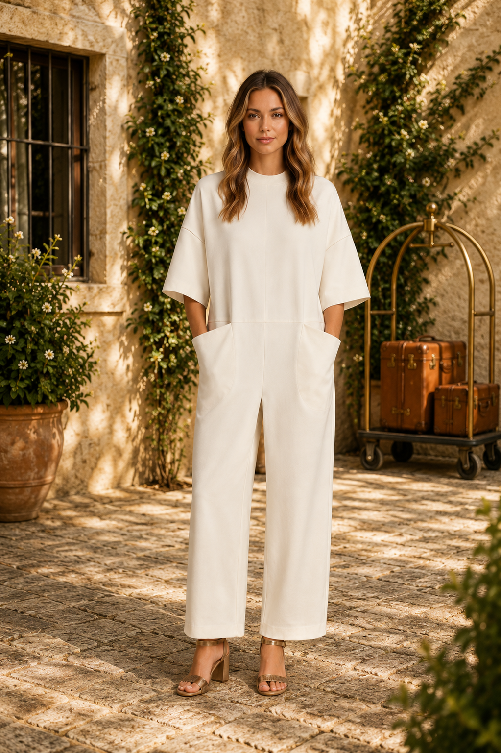 Catalina | Women’s Oversized Short Sleeve Wide Leg Jumpsuit